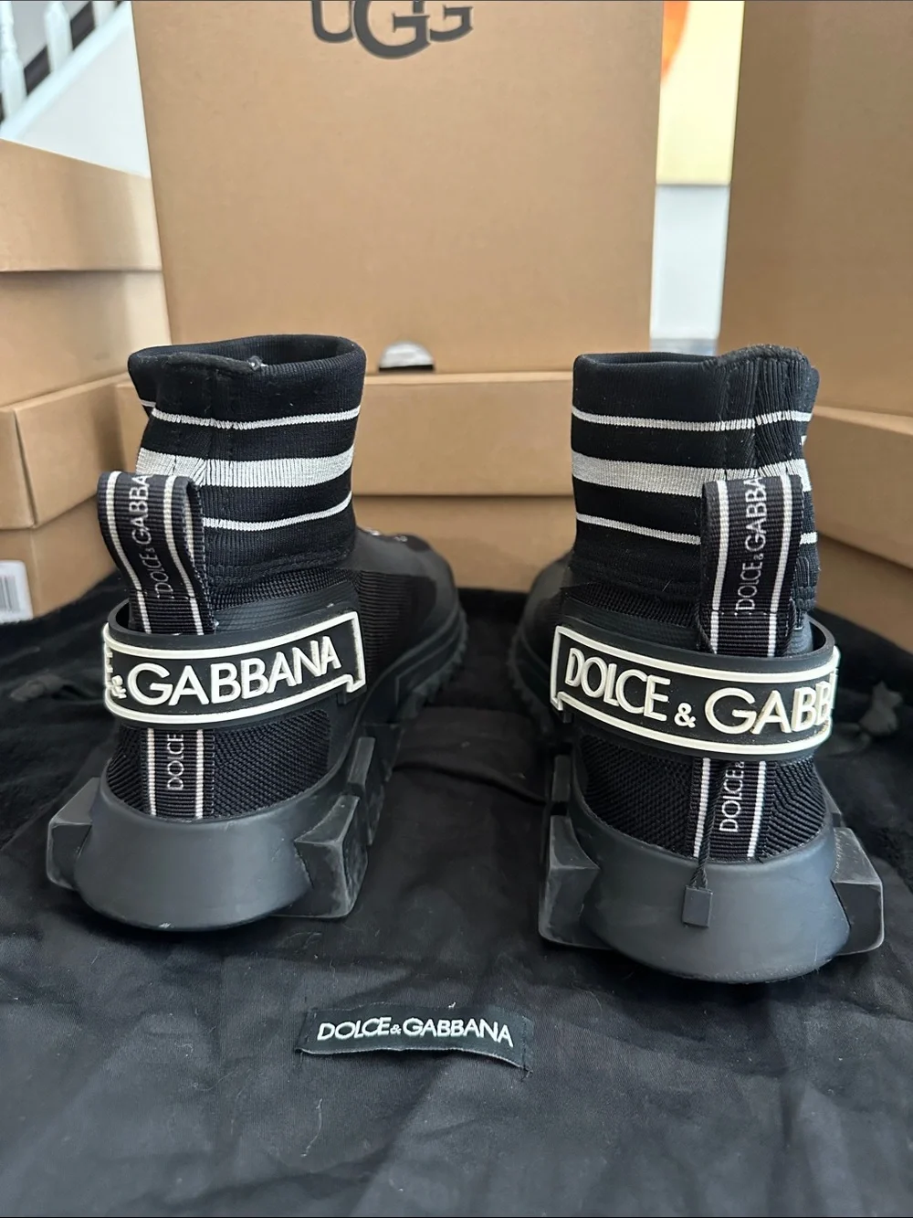 Dolce & Gabbana Black and White  Logo Sneaker - Picture 5 of 9